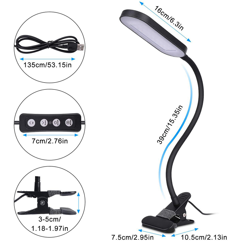 Lâmpada de mesa LED super brilhante de alta potência com clipe grande dobrável