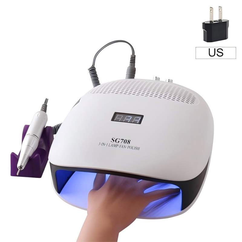 Candeeiro de unhas portátil de combinação tripla com almofada